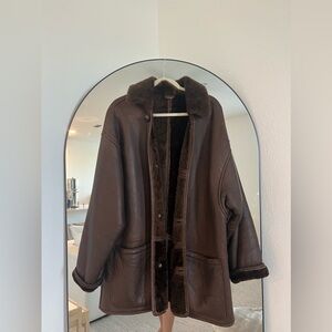 Men’s Coat - Reversible 100% Authentic leather and fur